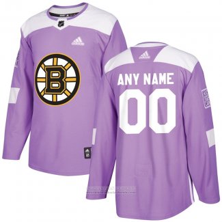 Camiseta Hockey Boston Bruins Segunda Personalizada Violeta