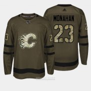 Camiseta Hockey Calgary Flames 23 Sean Monahan Verde Salute To Service