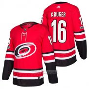 Camiseta Hockey Carolina Hurricanes 16 Marcus Kruger Primera Autentico 2018 Rojo