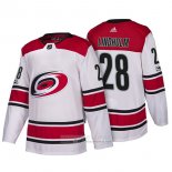 Camiseta Hockey Carolina Hurricanes 28 Elias Lindholm New Season Team Road 2018 Blanco