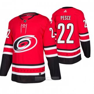 Camiseta Hockey Carolina Hurricanes Brett Pesce Primera Autentico Rojo