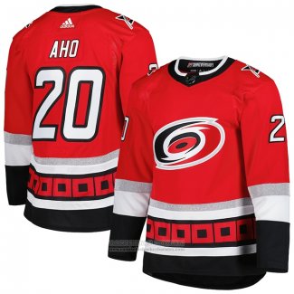 Camiseta Hockey Carolina Hurricanes Sebastian Aho 25th Anniversary Autentico Rojo