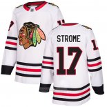 Camiseta Hockey Chicago Blackhawks 17 Dylan Strome Road Autentico Blanco