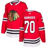 Camiseta Hockey Chicago Blackhawks 70 Dennis Rasmussen Primera Autentico Rojo