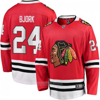 Camiseta Hockey Chicago Blackhawks Anders Bjork Primera Breakaway Rojo