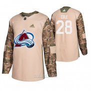 Camiseta Hockey Colorado Avalanche Ian Cole Dia De Los Veteranos Camuflaje