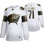 Camiseta Hockey Columbus Blue Jackets Nick Foligno Golden Edition Blanco