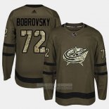 Camiseta Hockey Columbus Blue Jackets Sergei Bobrovsky Camuflaje Salute To Service