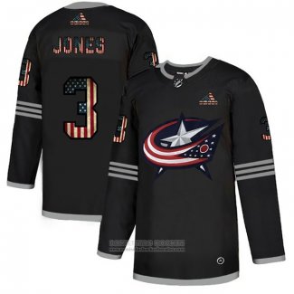 Camiseta Hockey Columbus Blue Jackets Seth Jones 2020 USA Flag Negro