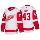 Camiseta Hockey Detroit Red Wings 43 Darren Helm New Outfitted 2018 Blanco