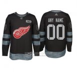 Camiseta Hockey Detroit Red Wings Personalizada Negro