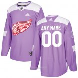 Camiseta Hockey Detroit Red Wings Personalizada Violeta