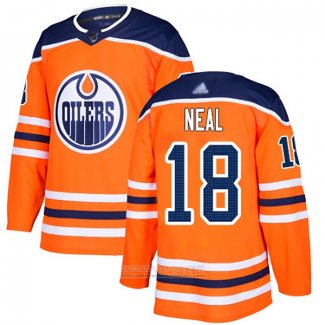 Camiseta Hockey Edmonton Oilers 18 James Neal Primera Autentico Naranja