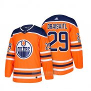 Camiseta Hockey Edmonton Oilers 29 Leon Draisaitl 2018 Naranja