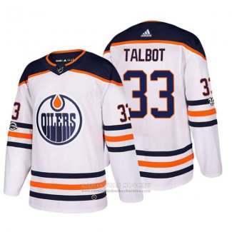 Camiseta Hockey Edmonton Oilers 33 Cam Talbot 2018 Blanco