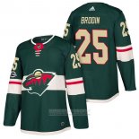 Camiseta Hockey Minnesota Wild 25 Jonas Brodin Autentico Primera 2018 Verde