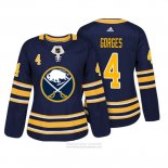 Camiseta Hockey Mujer Buffalo Sabres 4 Josh Gorges Autentico Jugador Azul