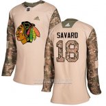 Camiseta Hockey Mujer Chicago Blackhawks 18 Denis Savard Autentico 2017 Dia De Los Veteranos Stitched Camuflaje