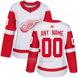 Camiseta Hockey Mujer Detroit Red Wings Segunda Personalizada Blanco