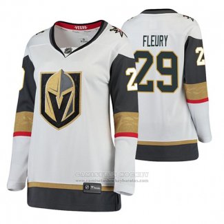 Camiseta Hockey Mujer Las Vegas Golden Knights Marc Andre Fleury Segunda Breakaway Jugador Blanco