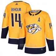 Camiseta Hockey Nashville Predators 14 Mattias Ekholm Primera 2018 Amarillo