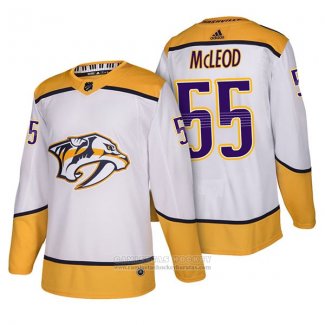 Camiseta Hockey Nashville Predators 55 Cody Mcleod Autentico Segunda 2018 Blanco