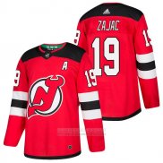 Camiseta Hockey New Jersey Devils 19 Travis Zajac Autentico Primera 2018 Rojoj