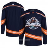 Camiseta Hockey New York Islanders Reverse Retro Autentico Blank Azul