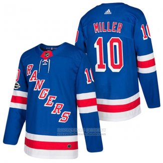 Camiseta Hockey New York Rangers 10 J.t. Miller Autentico Segunda 2018 Blanco