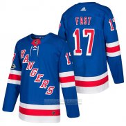 Camiseta Hockey New York Rangers 17 Jesper Fast Autentico Primera 2018 Azul