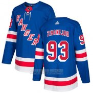 Camiseta Hockey Nino New York Rangers 93 Mika Zibanejad Azul Primera Autentico Stitched