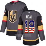 Camiseta Hockey Nino Vegas Golden Knights 18 James Neal Gris Primera Autentico USA Flag Stitched