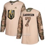 Camiseta Hockey Nino Vegas Golden Knights 7 Jason Garrison Camuflaje Autentico 2017 Dia De Los Veteranos Stitched