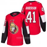 Camiseta Hockey Ottawa Senators 41 Craig Anderson Autentico Primera 2018 Rojo