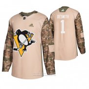 Camiseta Hockey Pittsburgh Penguins Casey Desmith Dia De Los Veteranos Camuflaje