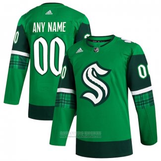 Camiseta Hockey Seattle Kraken 2023 St. Patrick's Day Autentico Personalizada Verde