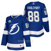 Camiseta Hockey Tampa Bay Lightning 88 Andrei Vasilevskiy Autentico Primera 2018 Azul