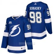 Camiseta Hockey Tampa Bay Lightning 98 Mikhail Sergachev Autentico Primera 2018 Azul