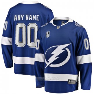 Camiseta Hockey Tampa Bay Lightning Primera 2022 Stanley Cup Final Breakaway Personalizada Azul