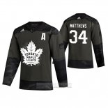 Camiseta Hockey Toronto Maple Leafs Auston Matthews 2019 Dia De Los Veteranos Autentico Practice