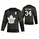 Camiseta Hockey Toronto Maple Leafs Auston Matthews 2019 Dia De Los Veteranos Camuflaje