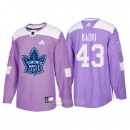 Camiseta Hockey Toronto Maple Leafs Nazem Kadri 2018 Fights Cancer Violeta