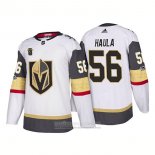 Camiseta Hockey Vegas Golden Knights 56 Erik Haula Segunda 2018 Autentico Jugador Blanco