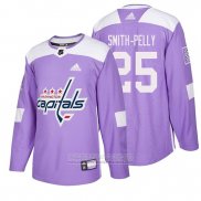 Camiseta Hockey Washington Capitals Devante Smith Pelly 2018 Fights Cancer Violeta