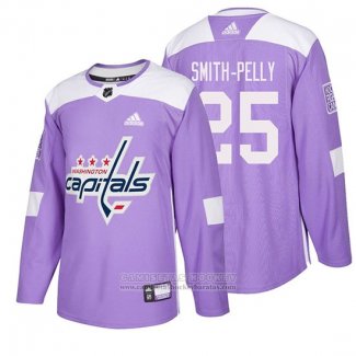 Camiseta Hockey Washington Capitals Devante Smith Pelly 2018 Fights Cancer Violeta