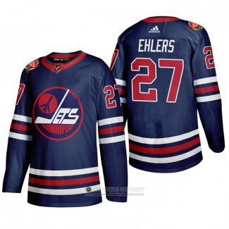 Camiseta Hockey Winnipeg Jets Nikolaj Ehlers 2019 Heritage Classic Azul