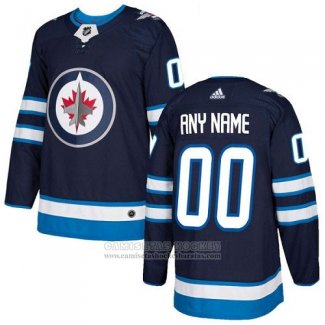 Camiseta Hockey Winnipeg Jets Primera Personalizada Azul