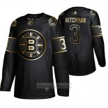 Camiseta Hockey Boston Bruins Lionel Hitchman Golden Edition Retired Negro