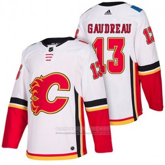 Camiseta Hockey Calgary Flames 13 Johnny Gaudreau 2018 Blanco