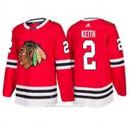 Camiseta Hockey Chicago Blackhawks 2 Duncan Keith Primera 2018 Rojo